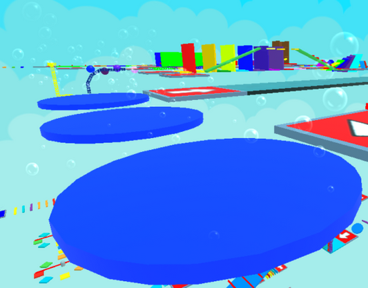 Roblox 180-stage obby with colorful obstacles and challenging stages